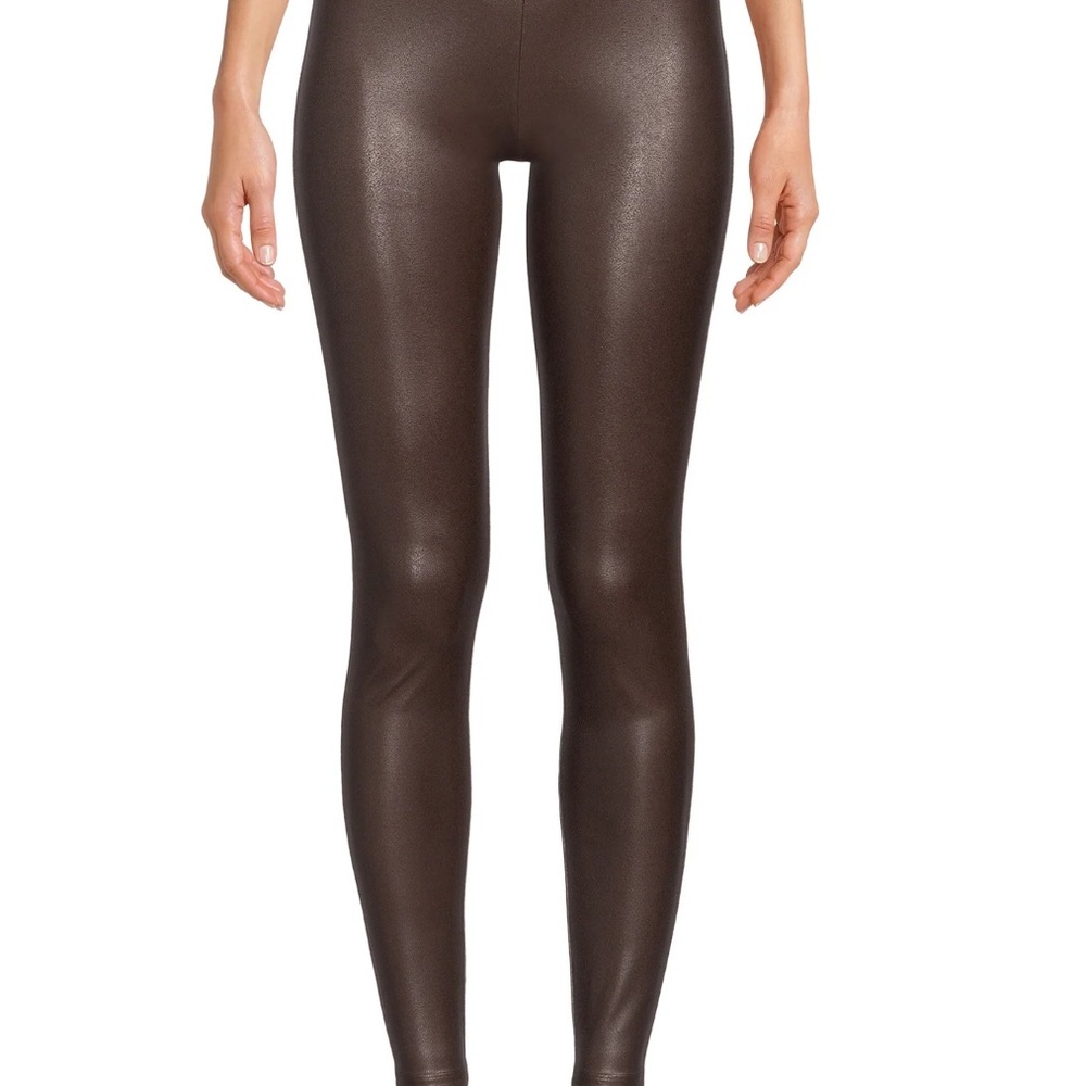 NEW Time and Tru Brown High Rise Faux Leather Leggings